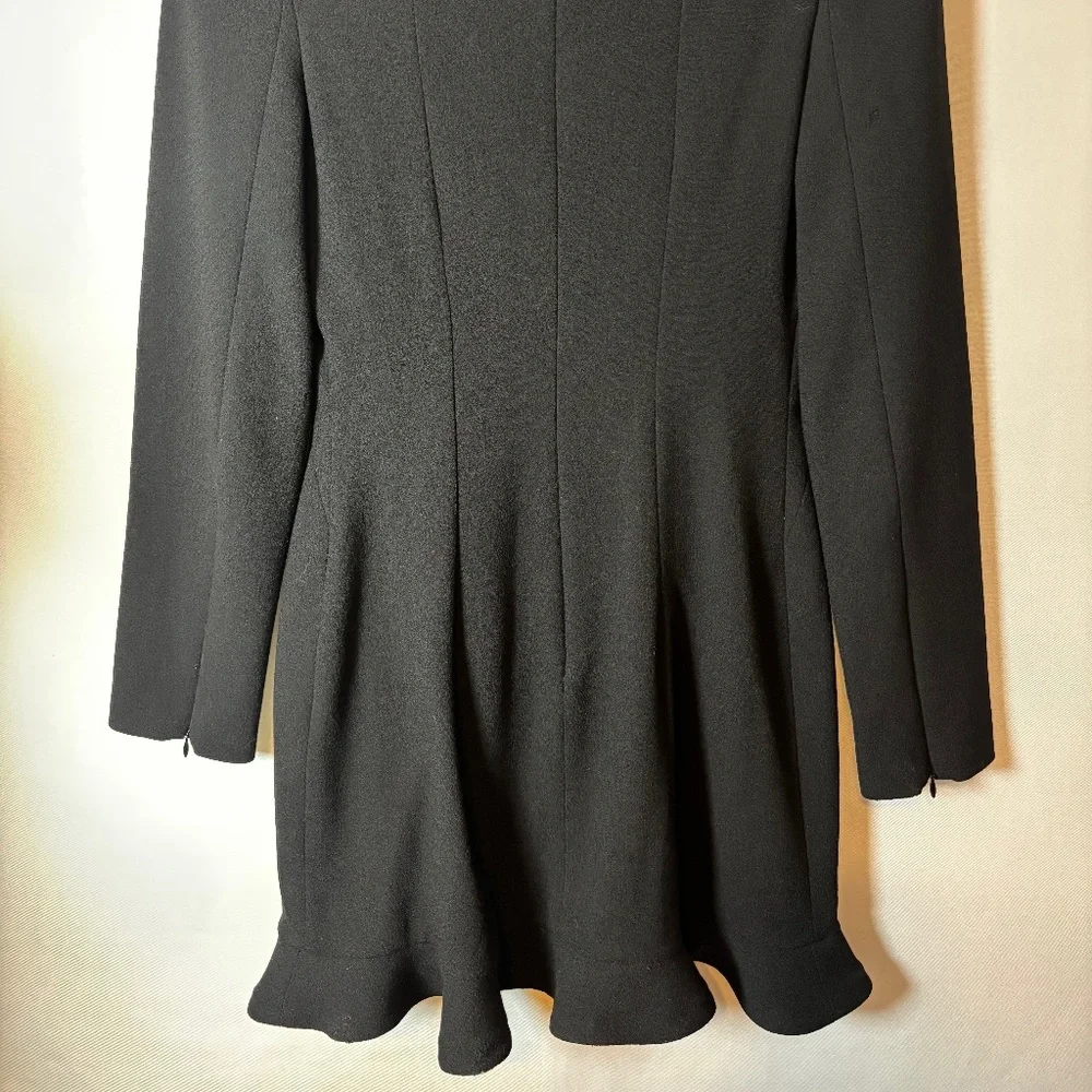Alexander McQueen Black Mini Dress Embellished Long sleeves Size 6 - Picture 5 of 8